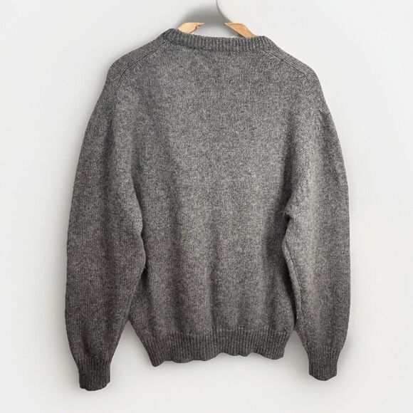 Manhattan‎ Sport Mens Large VTG Wool/ Acrylic Cable Knit Sweater Gray - Picture 6 of 11